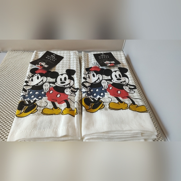 4 pack Disney Mickey Mouse Kitchen Towels Minnie & Mickey Mouse - Picture 1 of 4